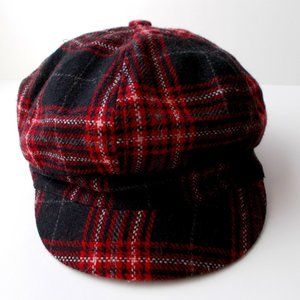 JOE BOXER Women's Cabbie Hat Plaid Wool Blend OS EUC